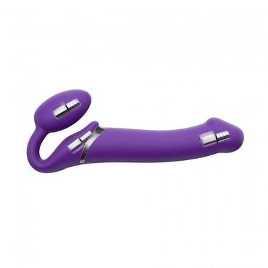 Безремний страпон із вібрацією Strap-On-Me Vibrating Violet XL, діаметр 4,5 см, пульт ДК, регулюємо