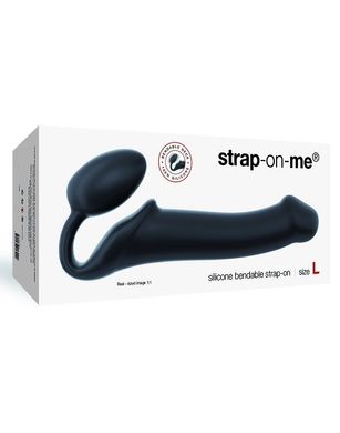 Безремний страпон Strap-On-Me Black L, повністю регульований, діаметр 3,7 см