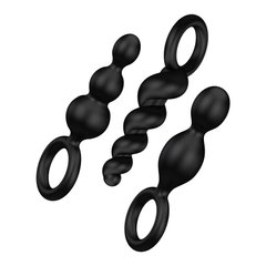 Набор анальных игрушек Satisfyer Plugs black (set of 3) — Booty Call, макс. диаметр 3 см