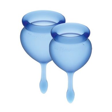Набір менструальних чаш Satisfyer Feel Good (dark blue), 15 мл і 20 мл, мішечок для зберігання