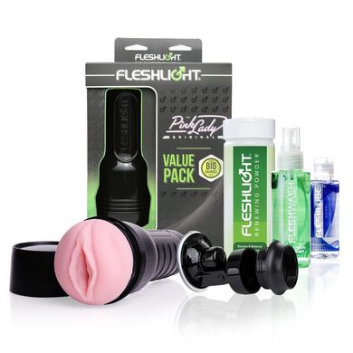 Мастурбатор Fleshlight Pink Lady Original Value Pack: присосок, мастило, очисне та відновлювальне