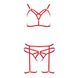 Комплект білизни MAGALI SET OpenBra red S/M — Passion Exclusive: стрепи: ліф, трусики та пояс