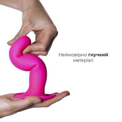 Дилдо з присоском Adrien Lastic Hitsens 4 Pink, чудово для страпона, діаметр 3,7 см, довжина 17,8 см