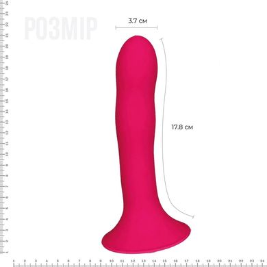 Дилдо з присоском Adrien Lastic Hitsens 4 Pink, чудово для страпона, діаметр 3,7 см, довжина 17,8 см